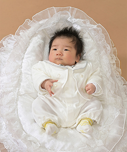 お宮参り 赤ちゃんソロ撮影