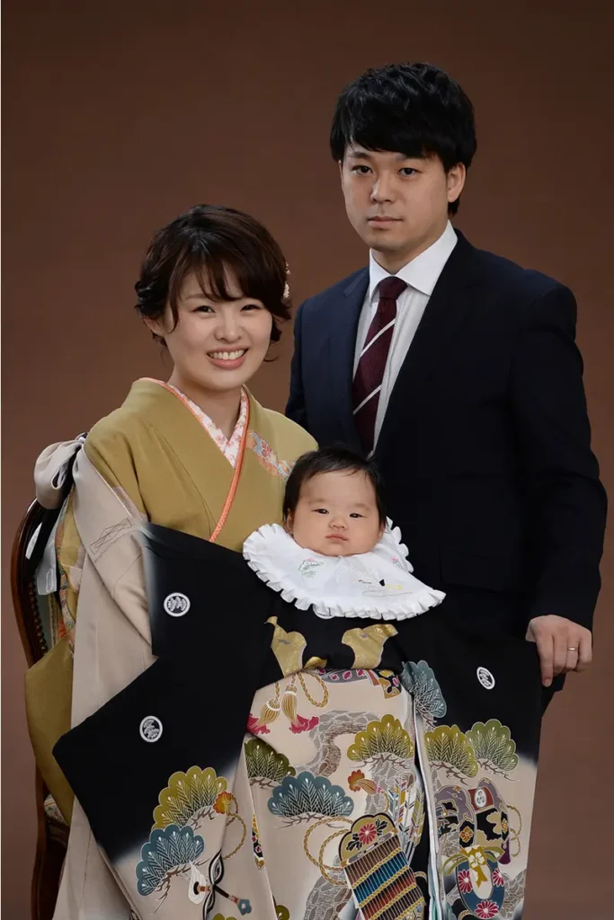 水戸市の写真館で撮影したお宮参りの家族写真